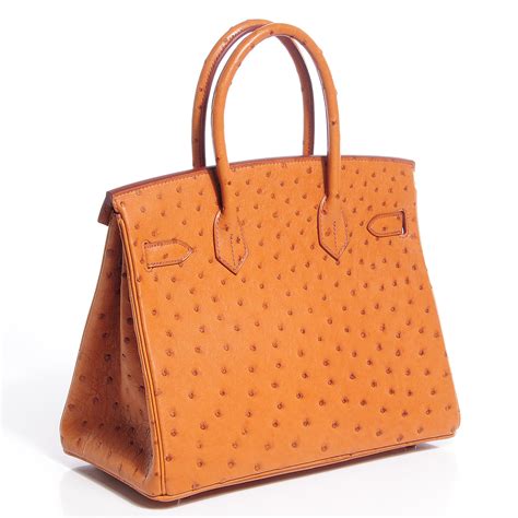 cognac hermes|HERMES Ostrich Birkin 30 Cognac 85664 .